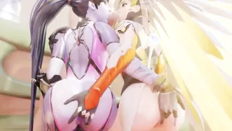 Widowmaker And Mercy Having Fun With A Gigantic Cock