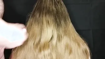 Thick and long hair get a mask of sperm