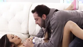 Lusty stepsister Vina Sky hops on stepbrothers dong