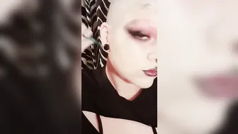 Gothic women razor shaves fellatio shaved for you