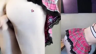 Pink School Hoe Needs to be Spanked and Pounded - SQUIRT AT END