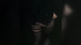 Church porn video – Outdoor flashing into a graveyard
