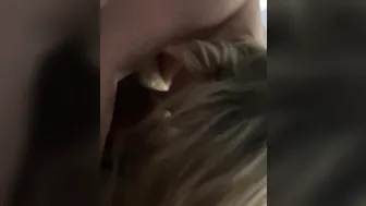 Young blonde Chelsi Marie riding strangers face and blows gigantic dick while gf films