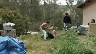 Tied cunt with mouth banged by Hillbillies