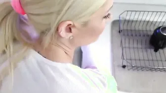 Beauty blond step Daughter Blows and Ride Her Step dads Penis - Nella Jones