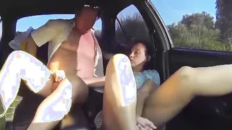 Domination inside vehicle. Lucky driver screwed hitchhiker skank Juicy meaty young cunt