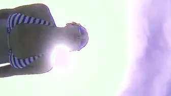 Incredible Sexy underwater bikini performance. Elegant flexible Goddess swimming underwater into the pool