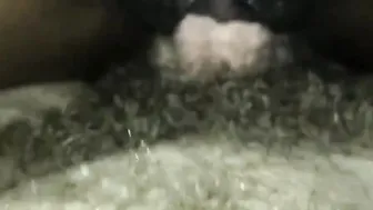 Look how soak she is for White Dick (close up)