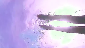 Incredible underwater bikini performance. Elegant flexible hot swims