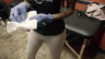 African with saggy boobies gets her nipples pierced