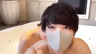 Lubed Pounded into Bathrooom - Japanese Man Squirts Massively with Slippery Hand Job  Cummed inside Doggy