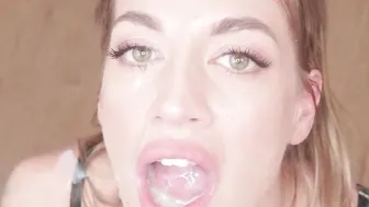 PremiumBukkake - Silvia Dellai swallows 50 gigantic mouthful cumshots
