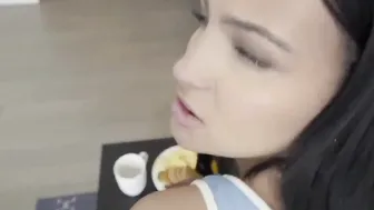 Pervy step dad Rescues Stealing dark hair step Daughter On 1 Condition - Mila Monet