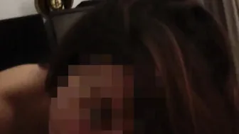 Vulgar teens bimbo sucking off until the end. Cum into her mouth