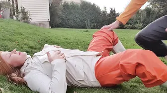 Sex and squirt on wifeys rainwear