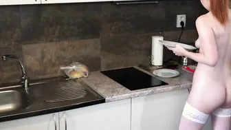 Nude Cooking and sweet redhead barely legal