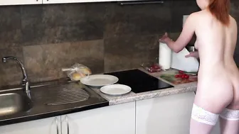 Nude Cooking and sweet redhead barely legal