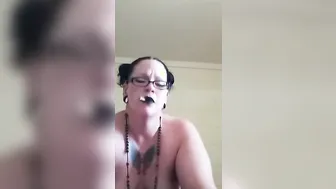 Smoking gothic MILF humping smoking orgasm POV