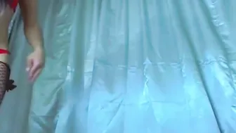 Pretty Hot Shemale Wanking her Huge Cock
