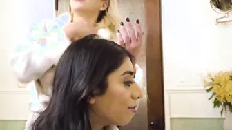 Things getting naughty as Nina getting her hands on Violet to rubs