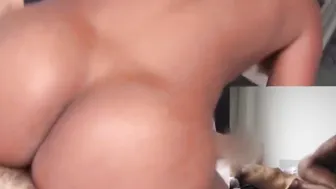 Black surprise with huge white dick for breakfast