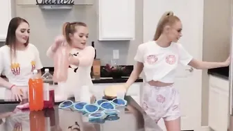Pajama porn video – Sharing huge chinese cock inside a foursome inside pajamas