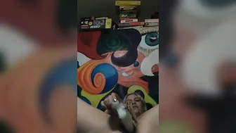 Filthy blonde clamps nipples and vagina lips and masturbates
