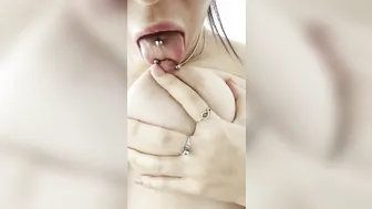 Bondage. Spitting and nipple licking. - Dina