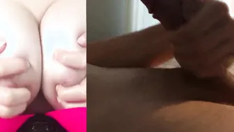Splitscreen masturbation to creampie compilation