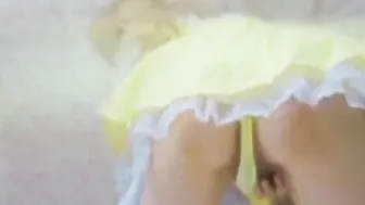 黄色のメイドのセルフプレジャー♡ Yellow maid self-pleasure♡