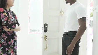 BLACK4K. Ebony-haired stunner forgets about husband