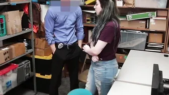Dark Haired big titted BBW 18 yo shoplifter banged by a LP officer - Amilia Onyx