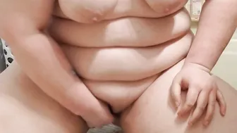 BBW squirting juices inside the toilet