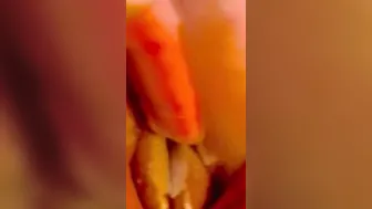 Swollen snatch teased by rough penis
