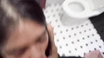 Vulgar oriental craves a BWC into a outdoor WC