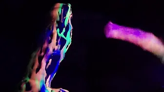 UV Glowing Bad Dragon Dark Play - Too Tight For My Gigantic Dildos