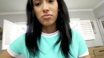 SisNeedsMe - Tiny dark hair fit hispanic stepsister Aubry nailed by step brother inside pov