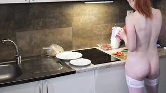 Nude Cooking and sweet redhead barely legal