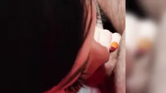 Tattooed cougar fucks a fan