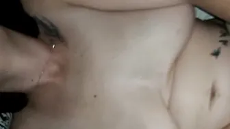 Satisfy cum inside me. Huge jugs bouncing