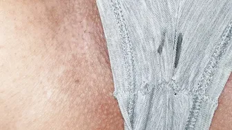 INSANE CLOSE-UP OF CREAMY VAGINA INSIDE LINGERIE