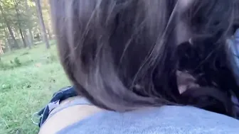 Hiking with sex on the mountain and cum on my butt