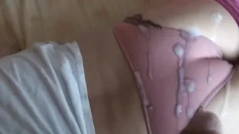 Gigantic cumshots on my ex-wifes nude butt and lingerie