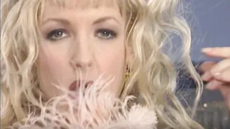 Danni Ashe grind herself with feathers
