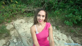 Outdoor Agent Briana Bandares Gets her Long Jugs and Huge Booty out