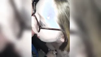 Spray that cum all over her glasses