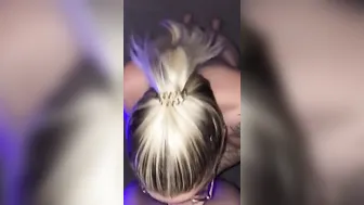 Goddess blonde cunt with mouth getting cum all over her face and glasses