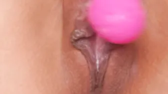 Taking out kegel nuts - Close up vagina
