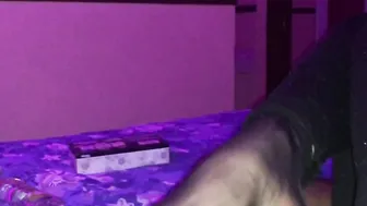 Your dick will love my toes after this. pov ( Ebony Nylon Toejob with French Foot )