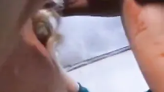 Squirt queen fires her orgasm cannon and fucks gigantic ebony